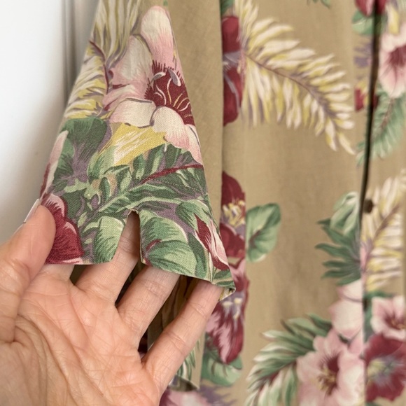 Polo Ralph Lauren Hawaiian Tropical Floral Print Men's Shirt Linen Cotton XLT - Picture 8 of 14